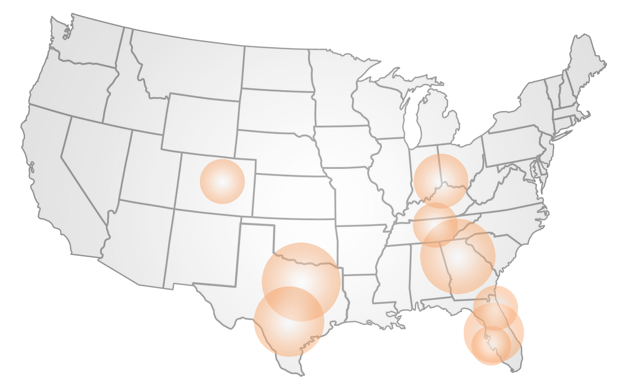 Map of Cemplex locations in USA